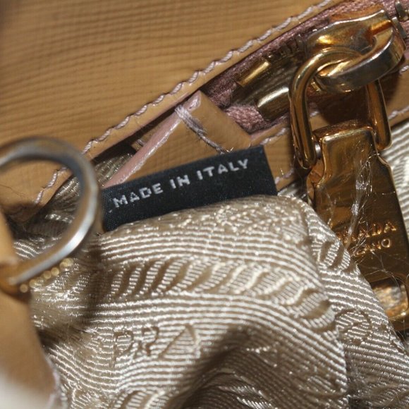 Prada Tan Brown Saffiano Leather Luxe Tote 2way with Strap 3PR831K - Picture 4 of 12